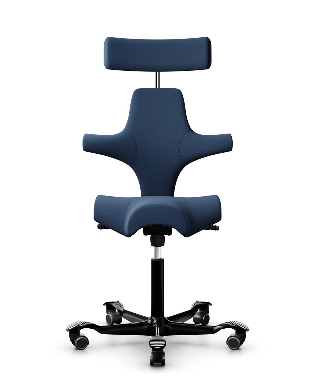 HAG Capisco 8107 Stoff Xtreme Blau Gestell Schwarz mit Kopfstütze