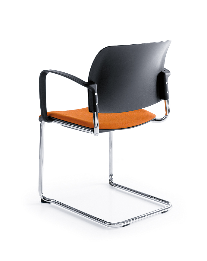 Profim Bit Konferenzstuhl, Freischwinger, Sitz gepolstert, Rückenlehne aus Kunststoff