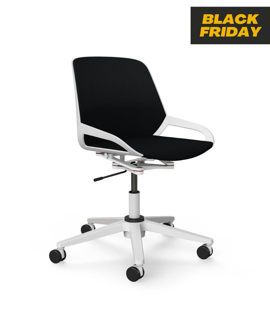 Aeris Numo-Task schwarz meliert - Gestell weiß - Sofort Lieferbar