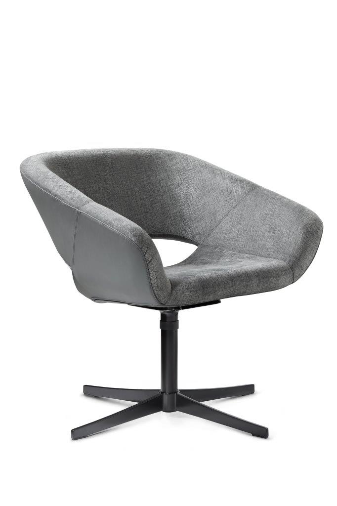 Züco Averio Loungesessel mit Sternfuß, straff gepolstert