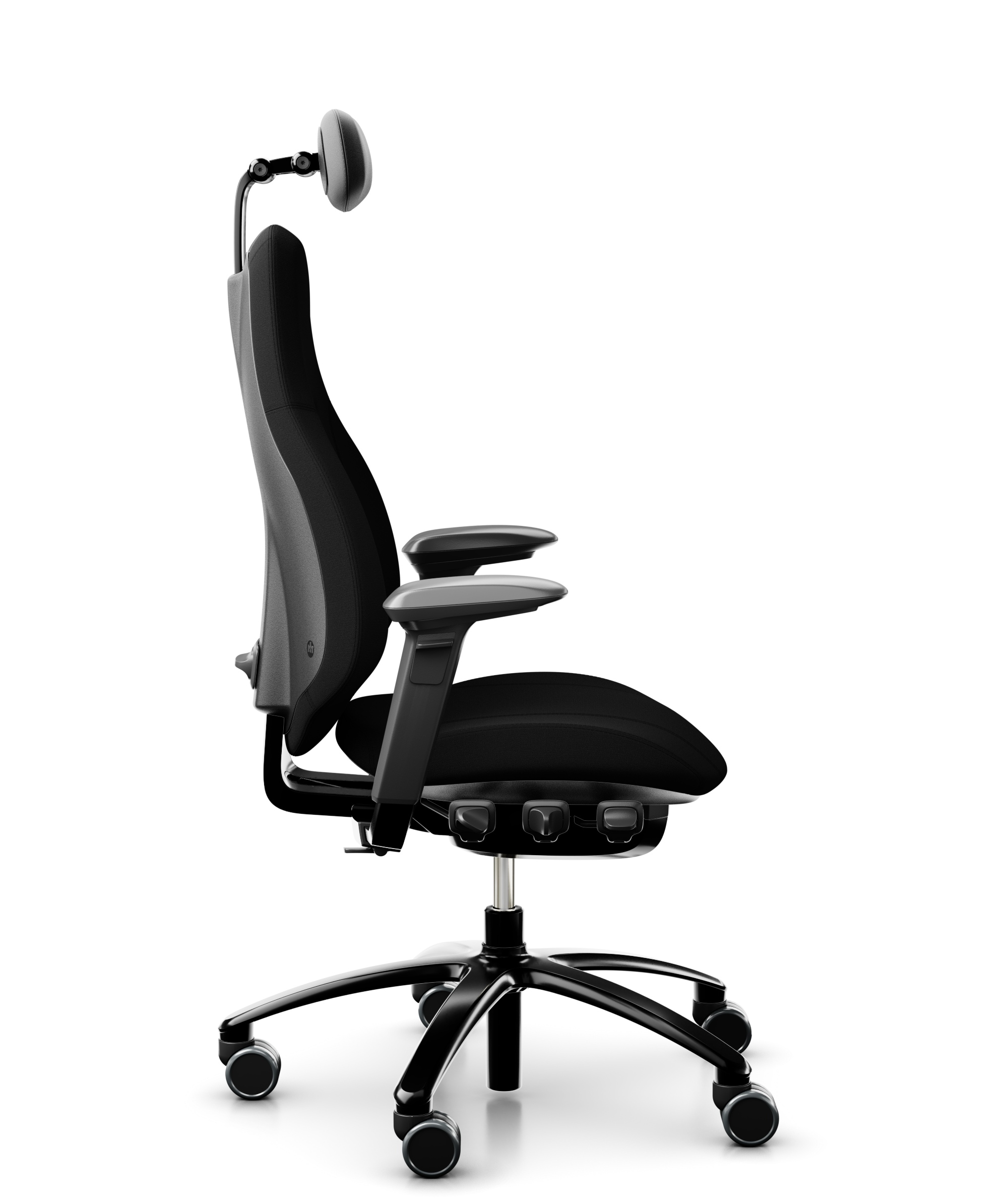 RH Mereo Modell 220 Black Drehstuhl mit Leder Nackenstütze - Sofort Lieferbar