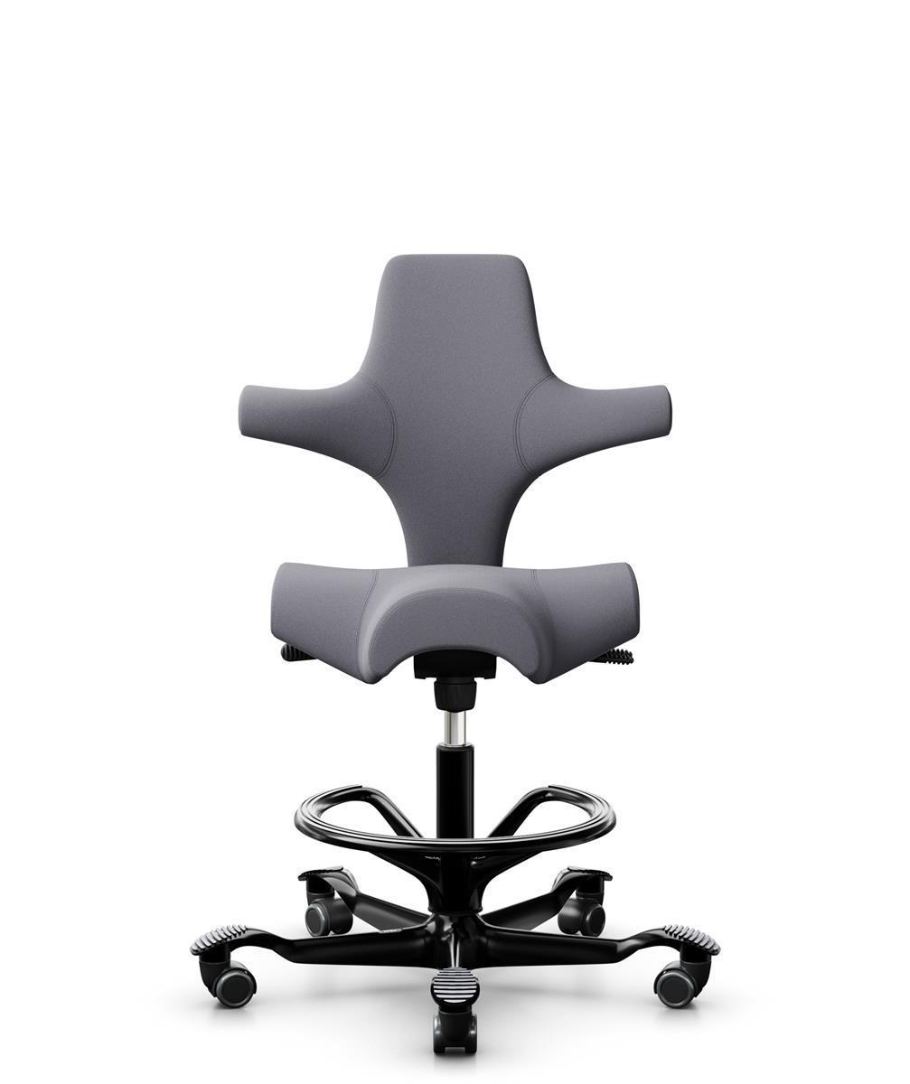 HAG Capisco 8106 Counter Stoff Xtreme Grau Gestell Schwarz mit Fußring