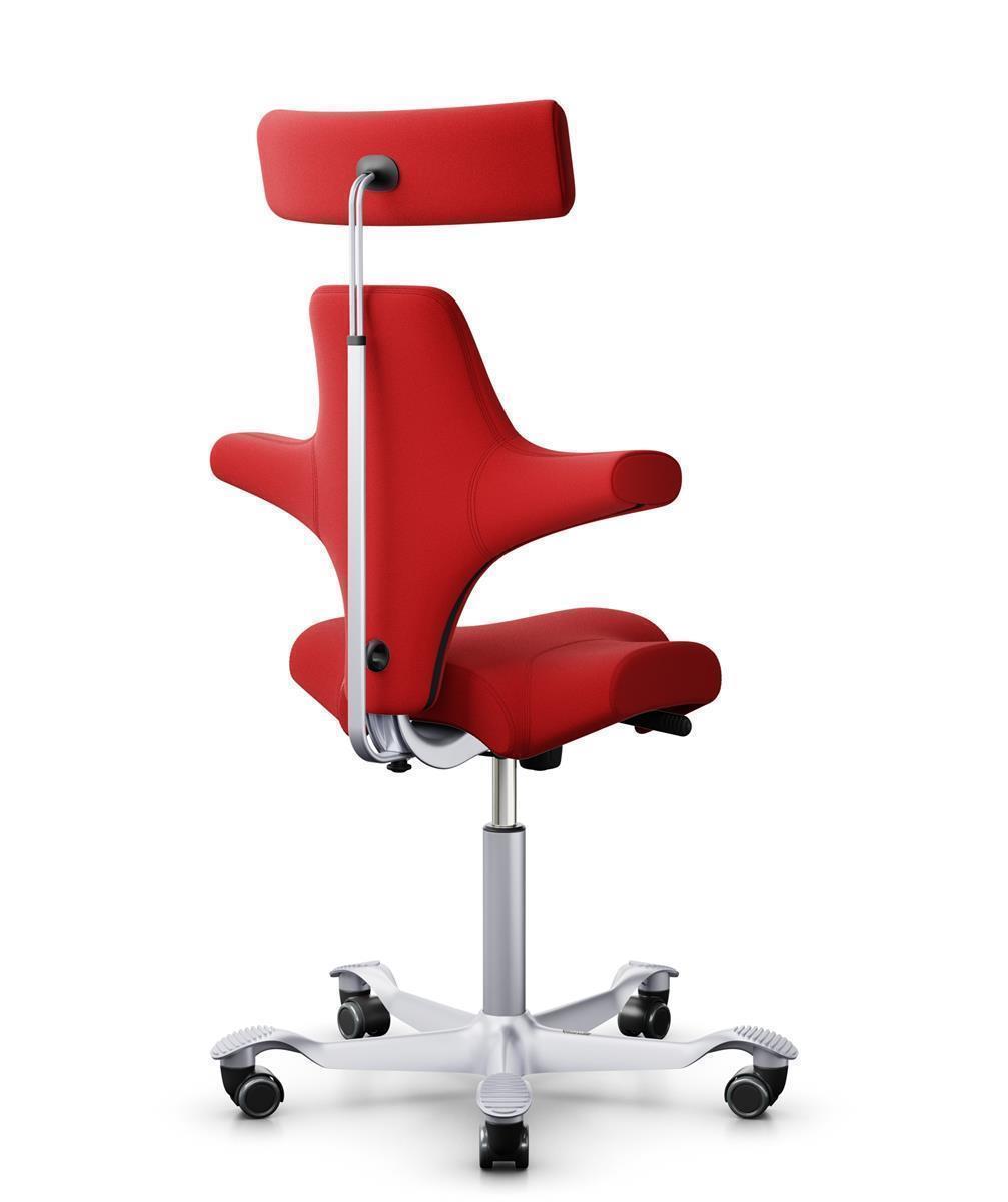 HAG Capisco 8107 Stoff Xtreme Rot Gestell Silber mit Kopfstütze