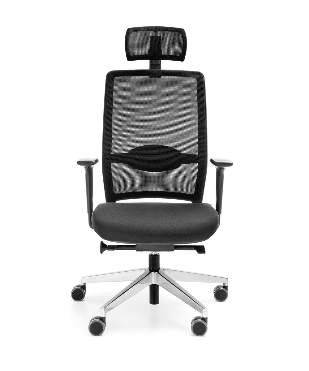 Profim VerisNet Bürostuhl Drehstuhl mit Netzrücken, Lordosenstütze und Kopfstütze