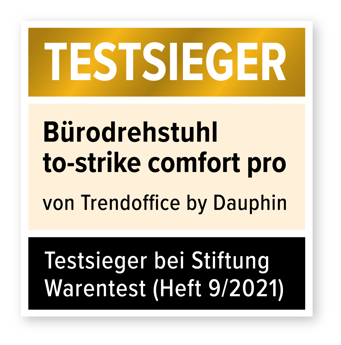 Dauphin to Strike Comfort 9248 PRO Testsieger bei Stiftung Warentest Bürodrehstuhl
