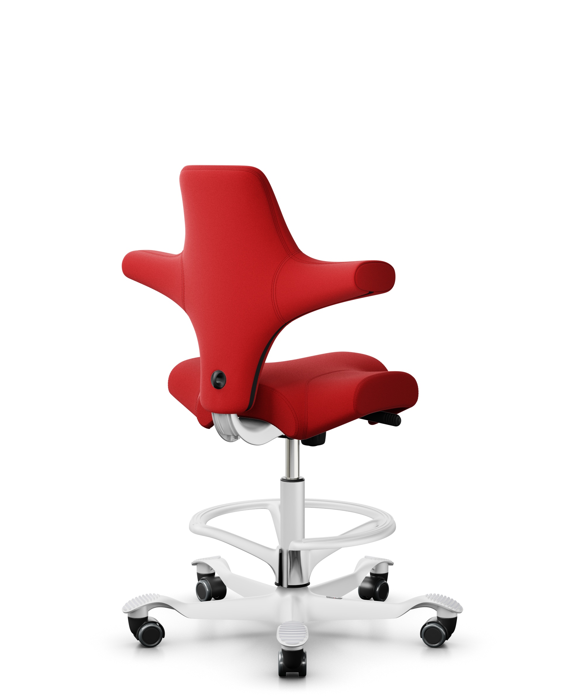 HAG Capisco 8106 Counter Stoff Xtreme Rot Gestell Weiss mit Fußring