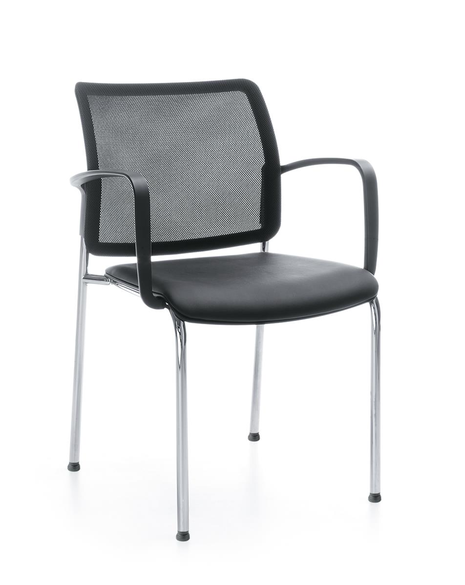 Profim Bit Konferenzstuhl, 4-Fuß, Sitz gepolstert, Netzrücken