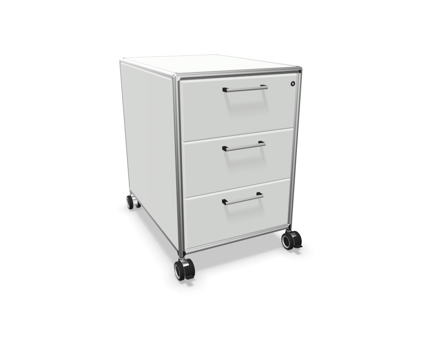 Bosse Solutions Rollcontainer Chrom Weiss- Schnelllieferprogramm