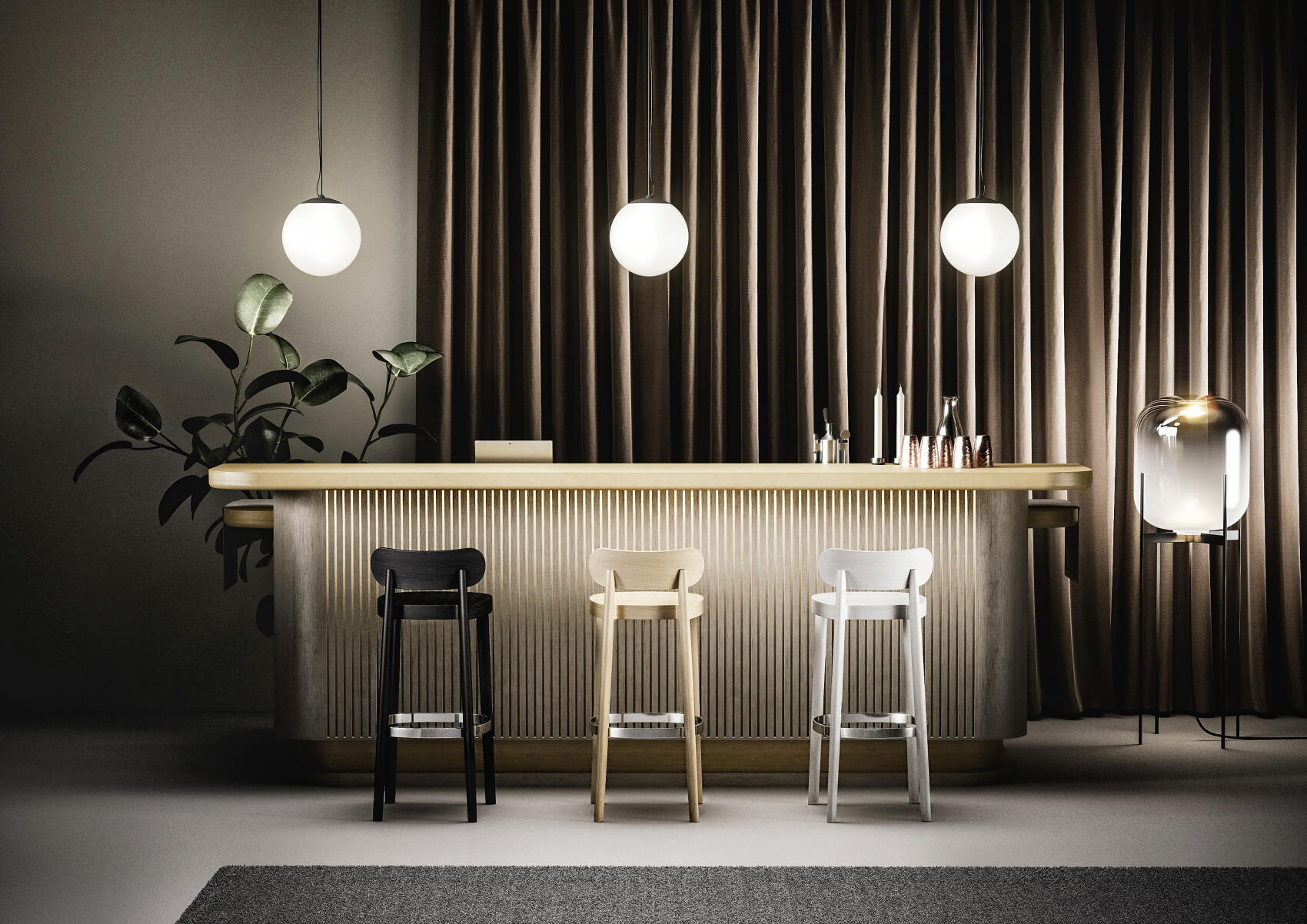 Thonet 118 H Barhocker Holz frei konfigurierbar