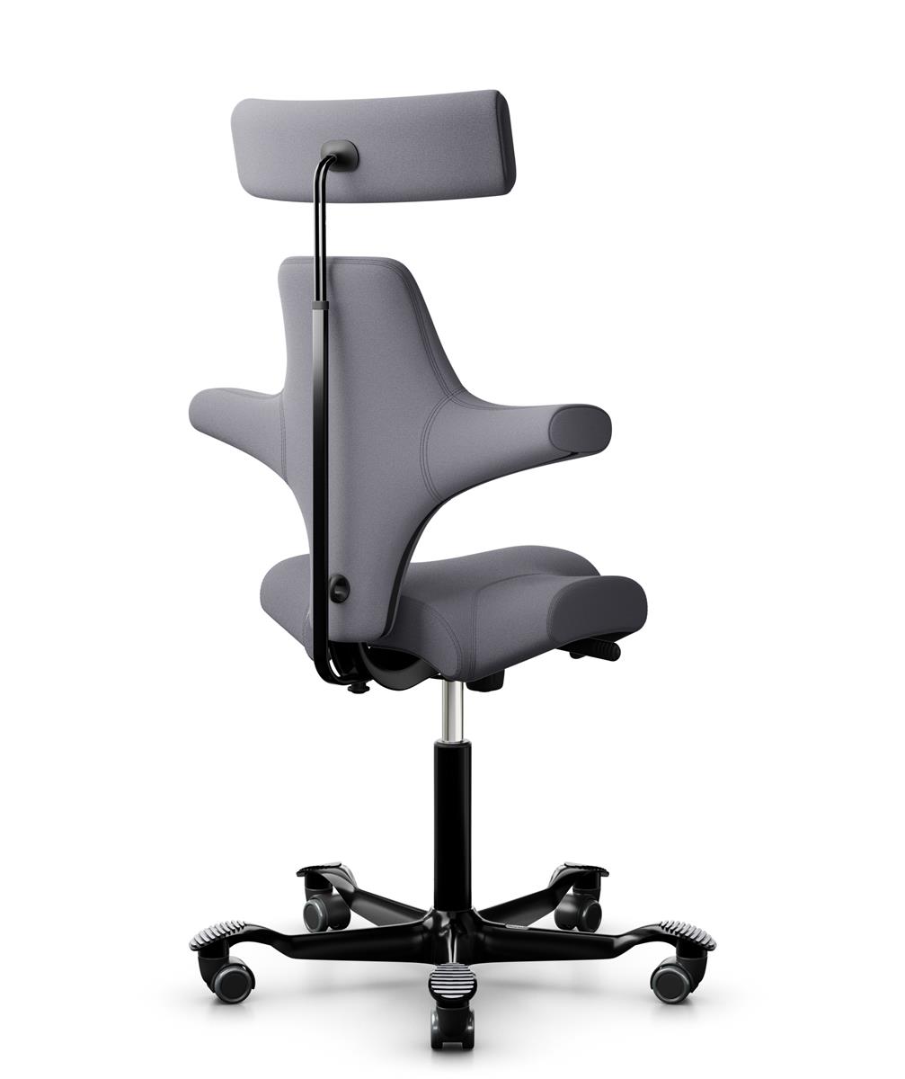 HAG Capisco 8107 Stoff Xtreme Grau Gestell Schwarz mit Kopfstütze