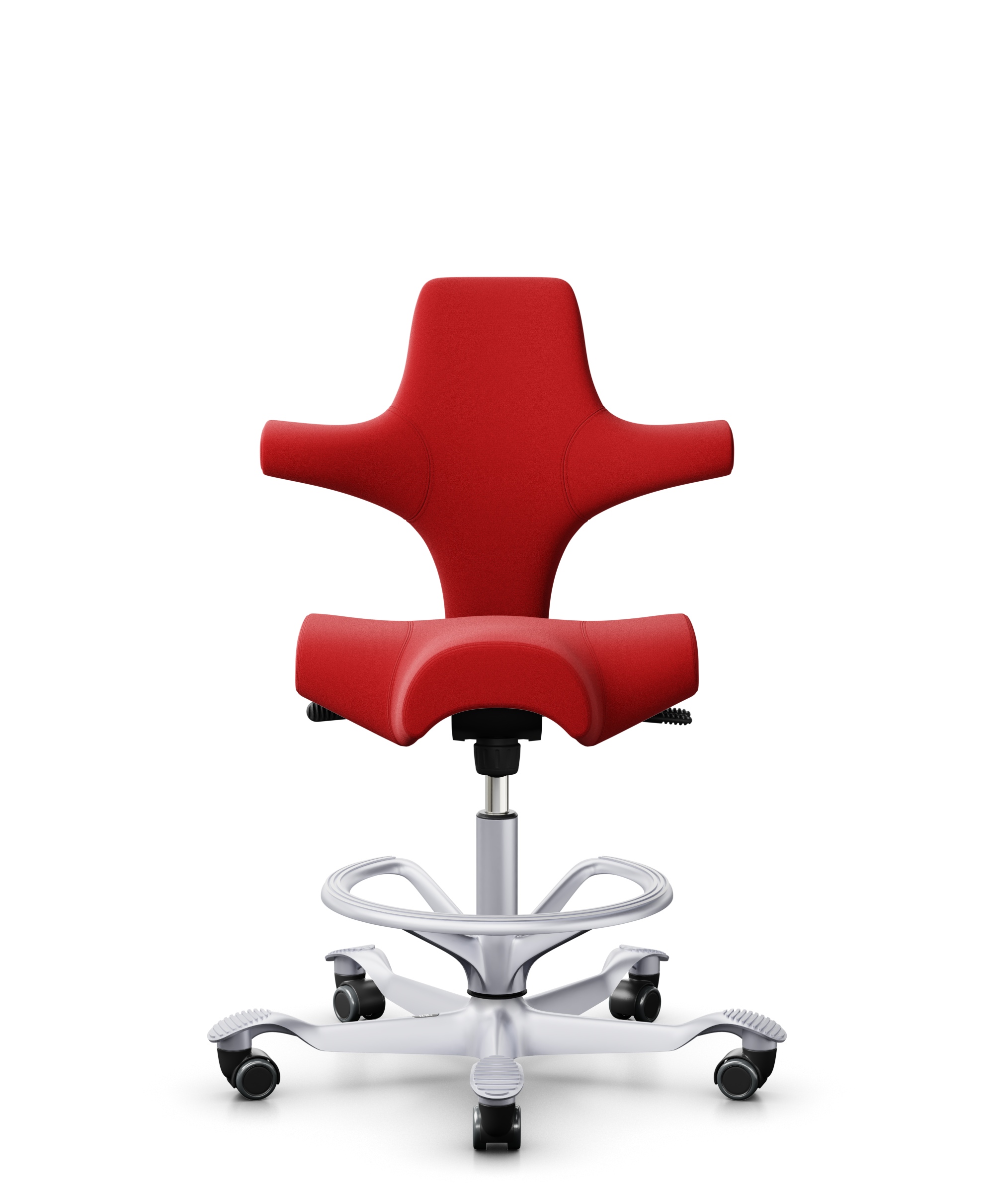 HAG Capisco 8106 Counter Stoff Xtreme Rot Gestell Silber mit Fußring