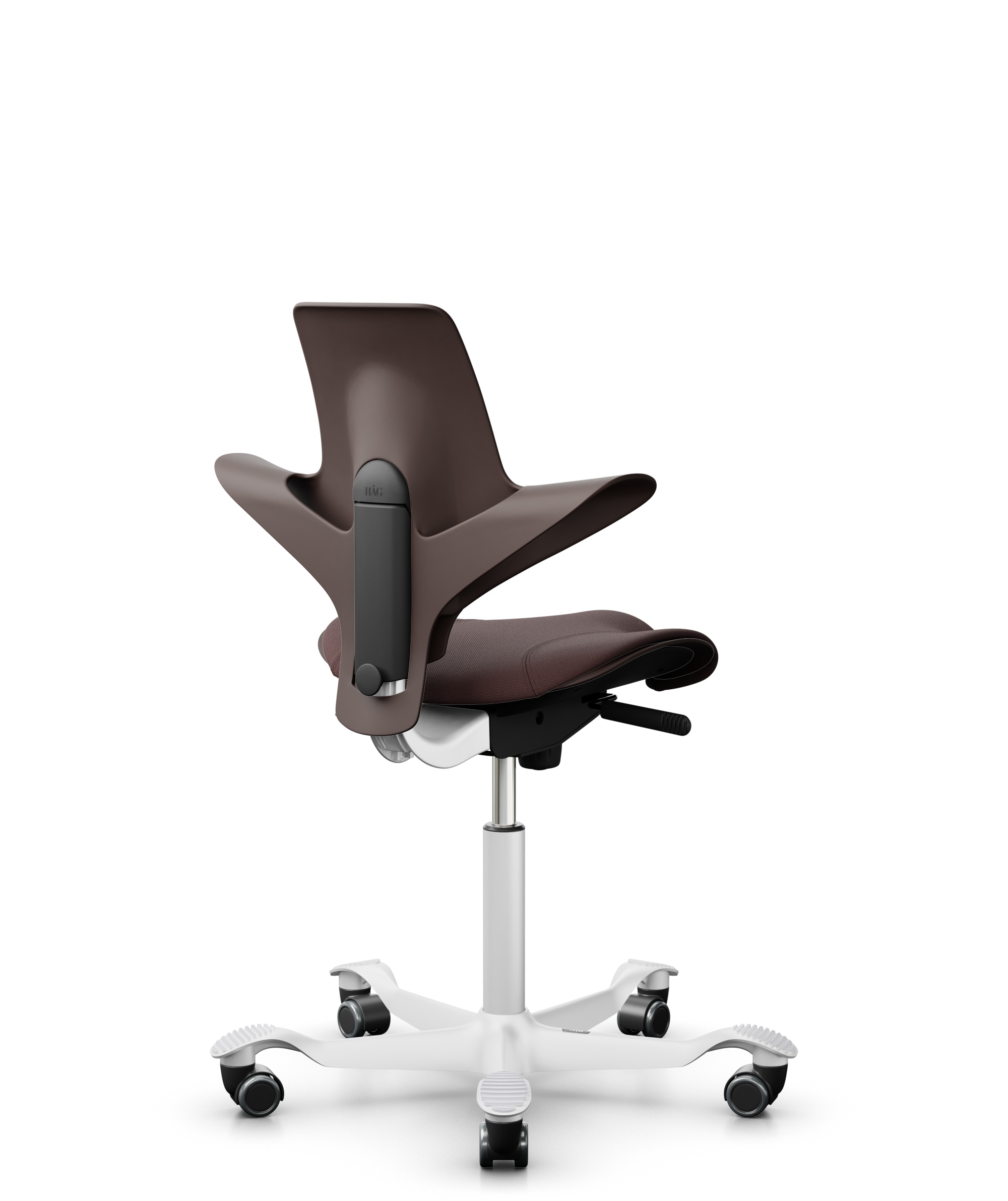 HAG Capisco 8020 Puls Drehstuhl Snowplough Gestell Weiss mit Sitzflächenmatte