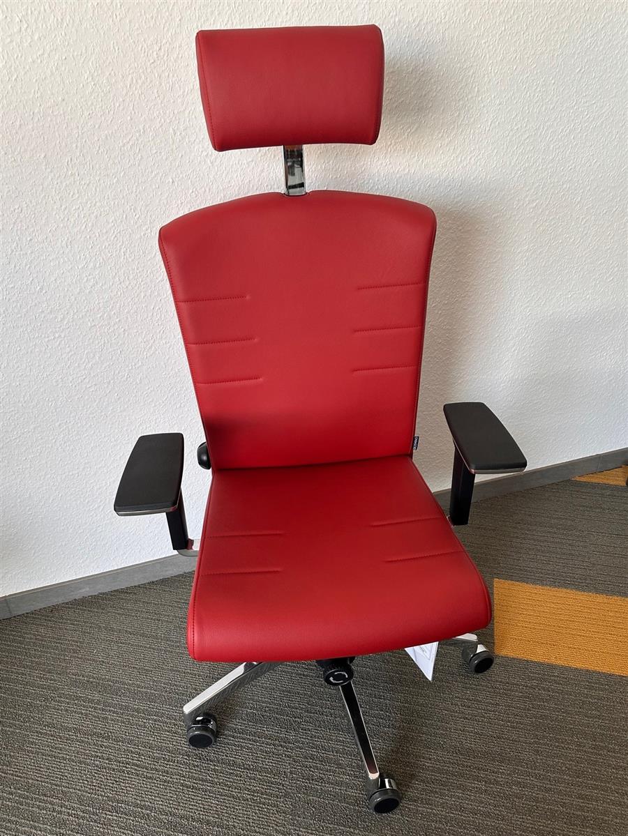 Haider Bioswing Bürodrehstuhl 560IQ Leder Rot Ausstellungsstück