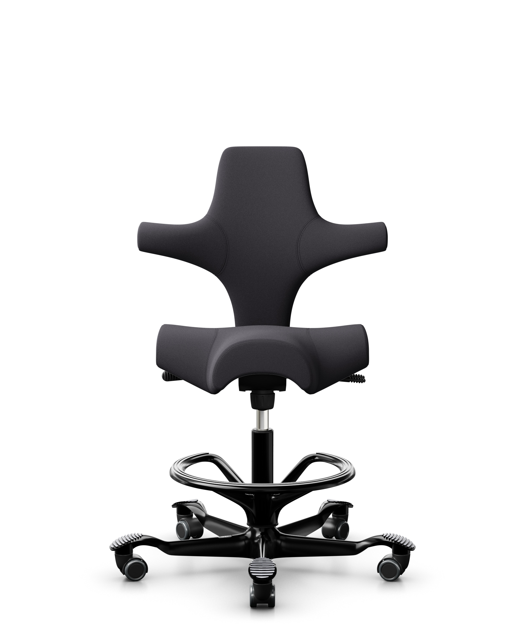 HAG Capisco 8106 Counter Stoff Xtreme Dunkelgrau Gestell Schwarz mit Fußring