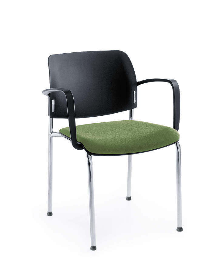Profim Bit Konferenzstuhl, 4-Fuß, Sitz gepolstert, Rückenlehne aus Kunststoff