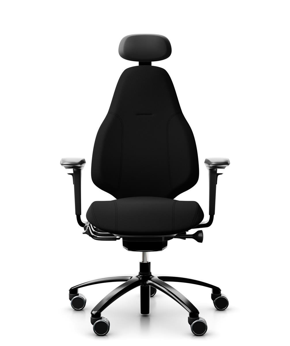 RH Mereo Modell 220 Black Drehstuhl mit Leder Nackenstütze - Sofort Lieferbar