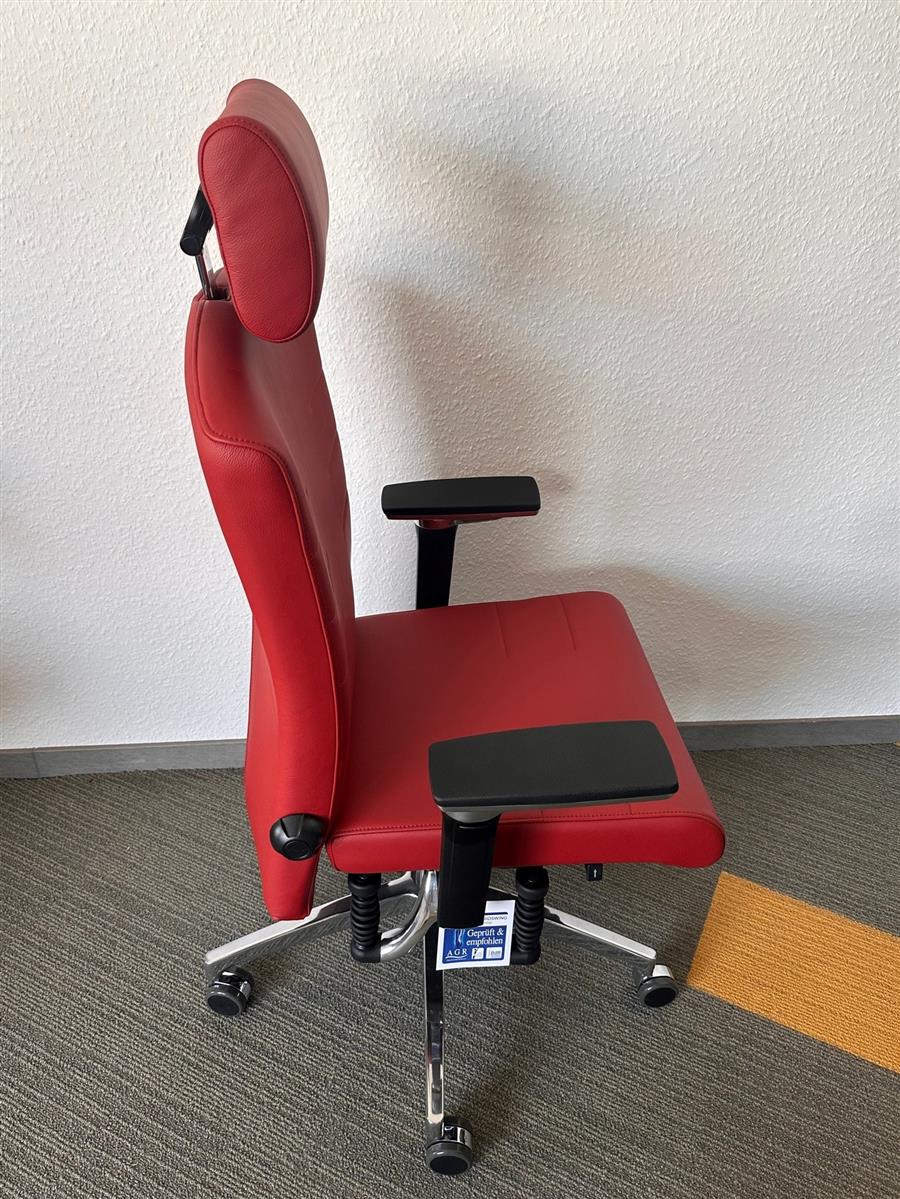 Haider Bioswing Bürodrehstuhl 560IQ Leder Rot Ausstellungsstück