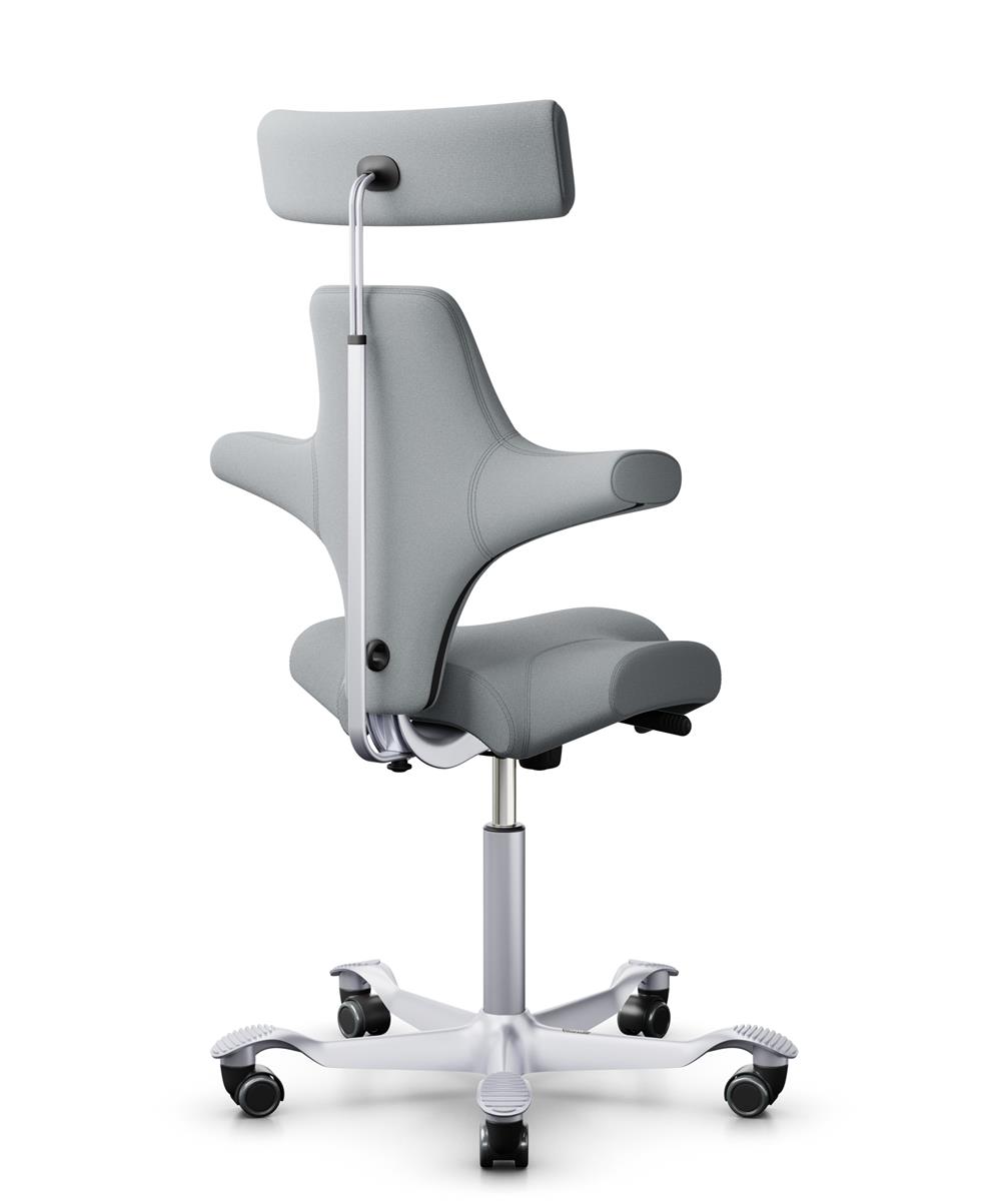 HAG Capisco 8107 Stoff Xtreme Hellgrau Gestell Silber mit Kopfstütze