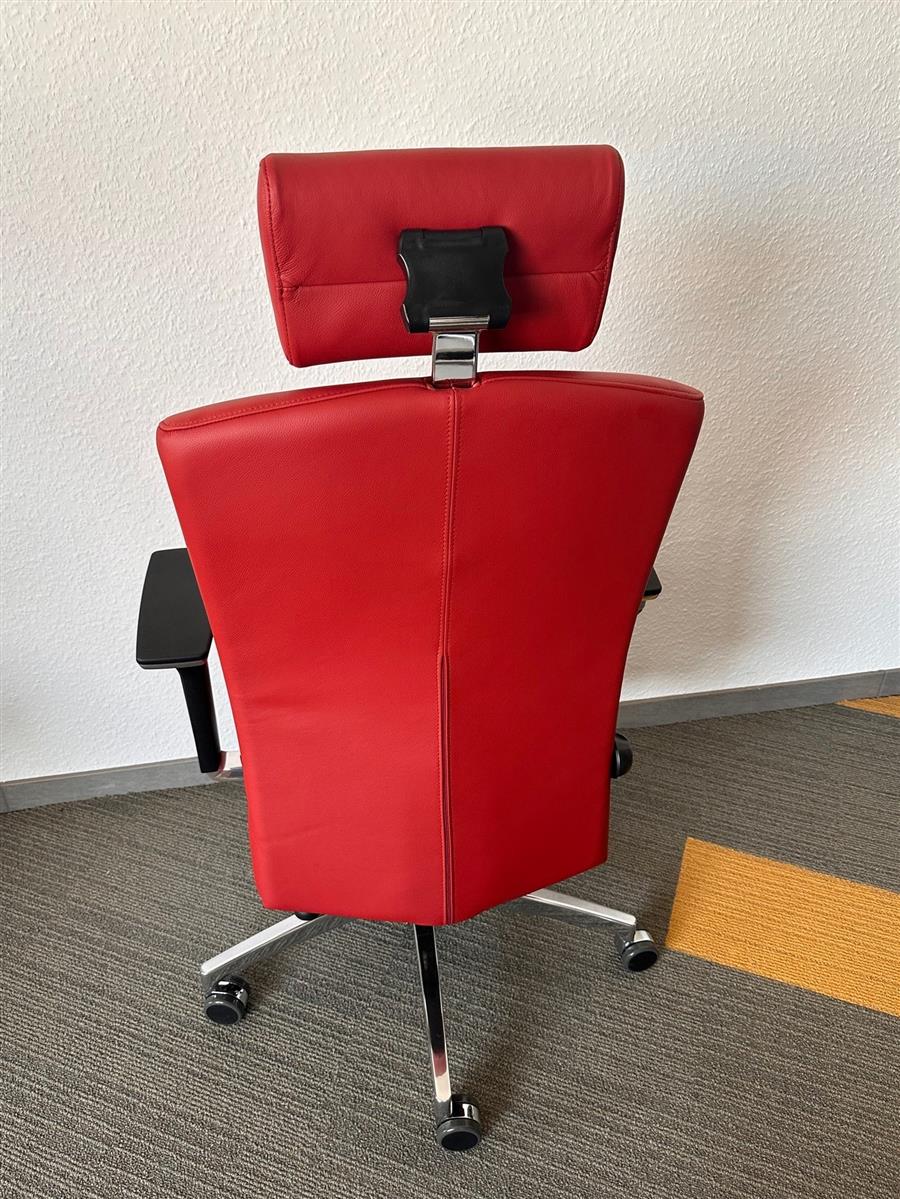 Haider Bioswing Bürodrehstuhl 560IQ Leder Rot Ausstellungsstück