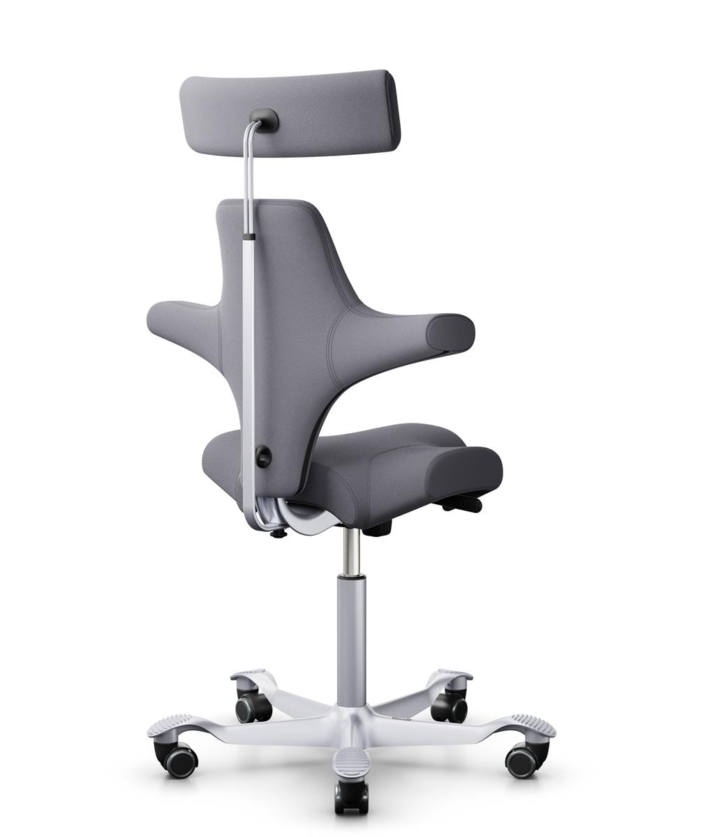 HAG Capisco 8107 Stoff Xtreme Grau Gestell Silber mit Kopfstütze