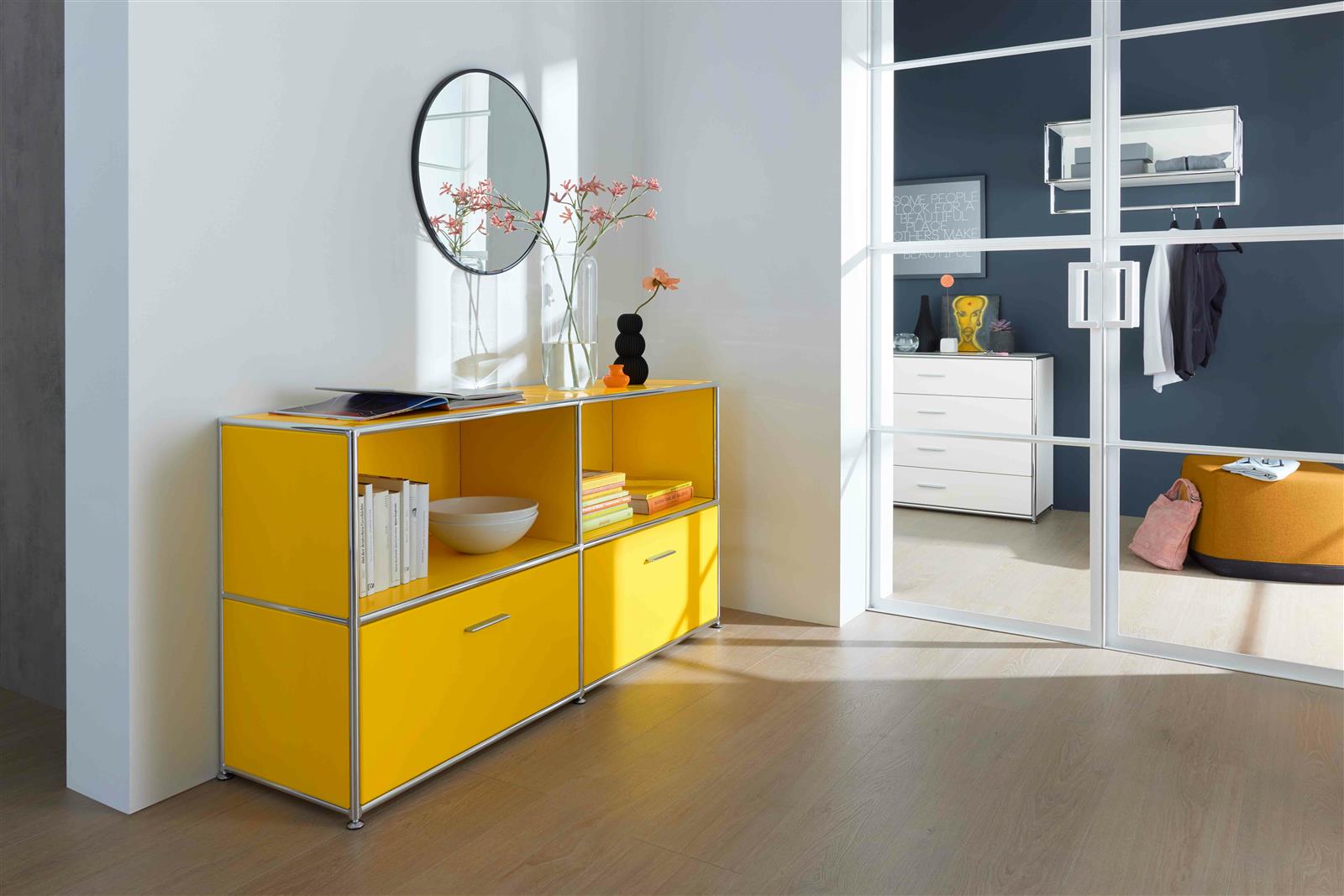 Bosse Solutions Sideboard Le Corbusier Gelb Chrom- Schnelllieferprogramm