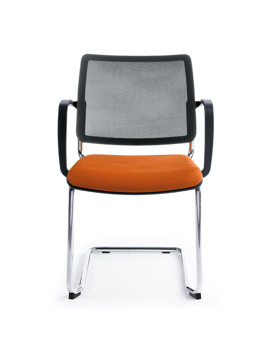 Profim Bit Konferenzstuhl, Freischwinger, Sitz gepolstert, Netzrücken