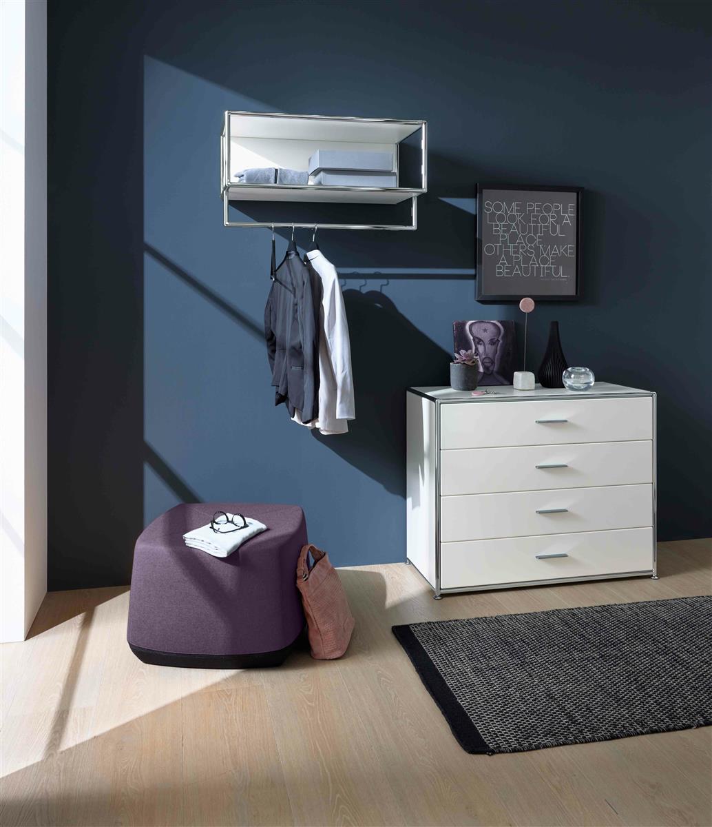 Bosse Solutions Sideboard 4 Schübe Weiss Chrom- Schnelllieferprogramm