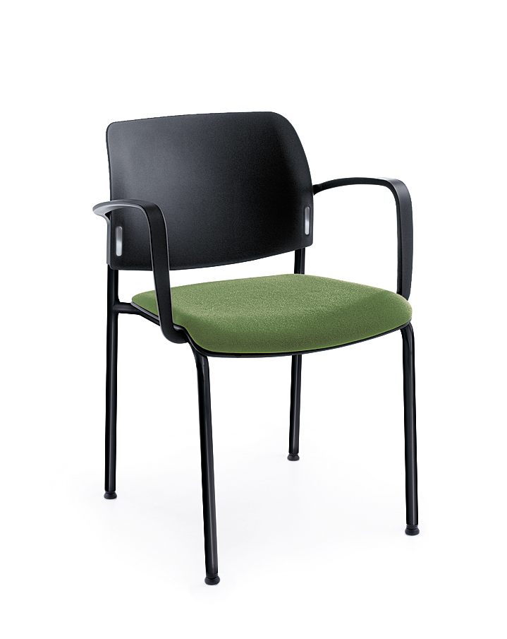 Profim Bit Konferenzstuhl, 4-Fuß, Sitz gepolstert, Rückenlehne aus Kunststoff