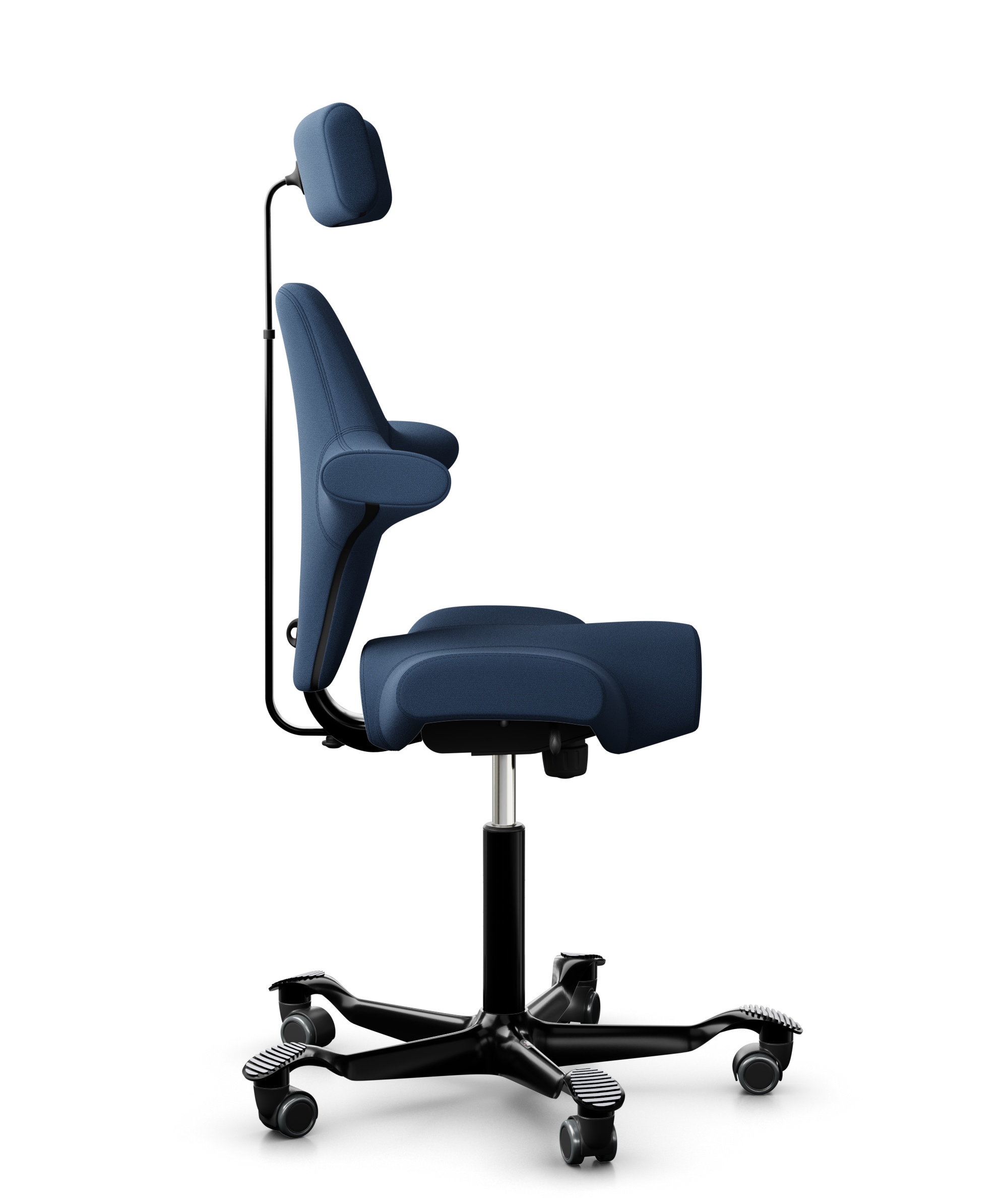 HAG Capisco 8107 Stoff Xtreme Blau Gestell Schwarz mit Kopfstütze