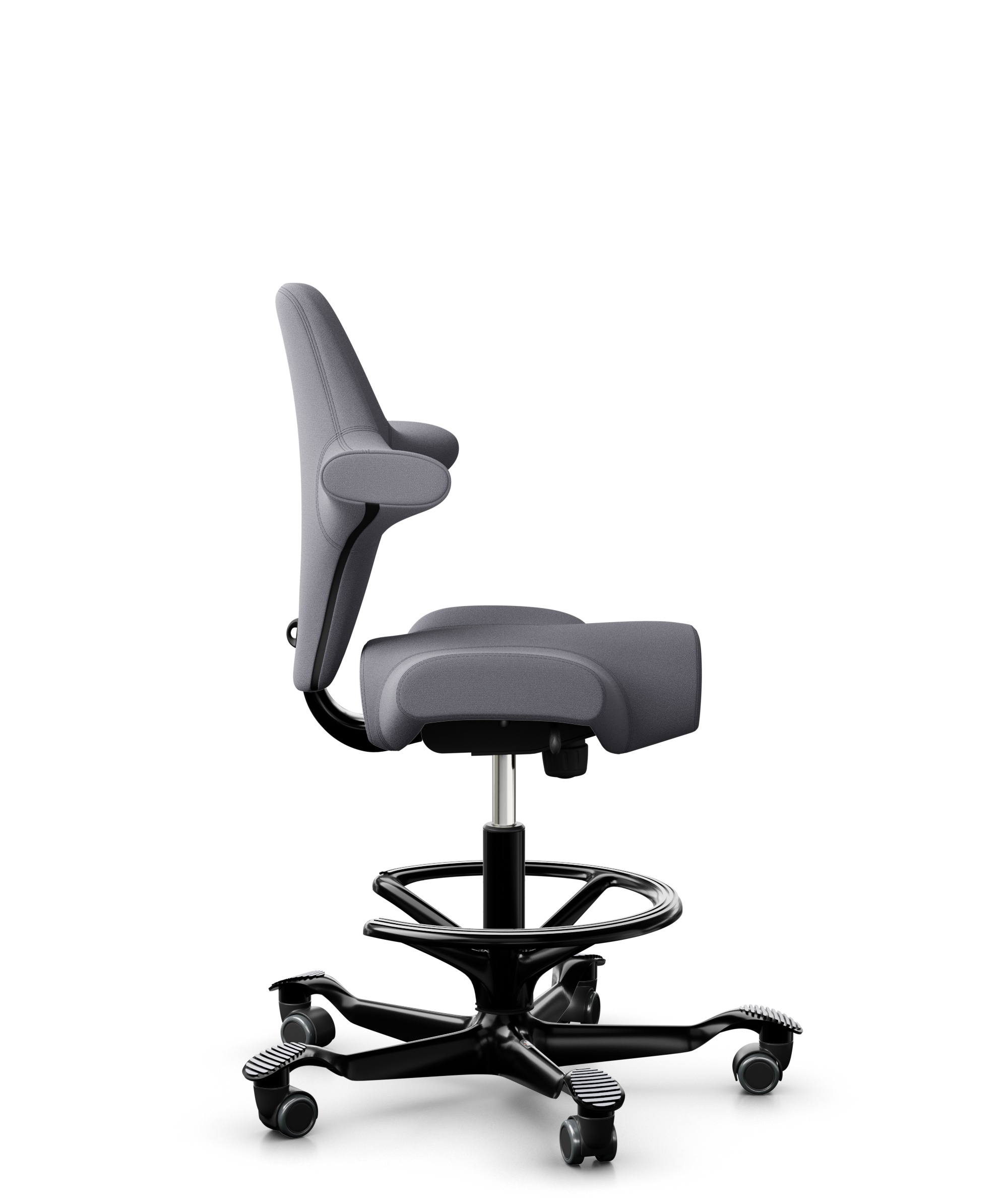 HAG Capisco 8106 Counter Stoff Xtreme Grau Gestell Schwarz mit Fußring