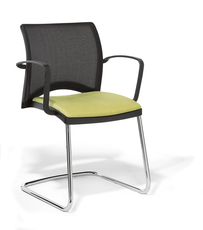 Viasit Linea Besucherstuhl Freischwinger Netz